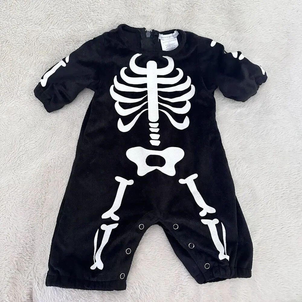 Pottery Barn Kids 3-6 Months One Piece Skeleton Halloween Costume Unisex